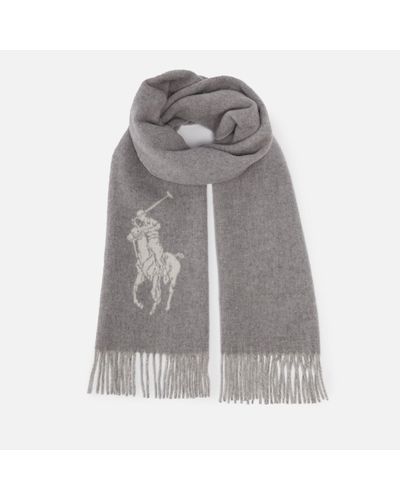 Polo Ralph Lauren Pony Player Wool-blend Scarf - Grey
