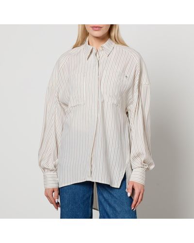 A.P.C. Warvol Oversized Striped Woven Shirt - White