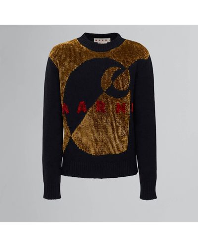 Marni Marni X Carhartt Intarsia-knit Wool-blend Sweater - Black