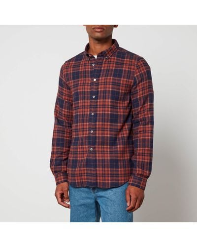 PS by Paul Smith Plaid Cotton-Flannel Shirt - Red