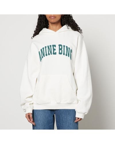 Anine Bing Harvey Logo-Appliquéd Organic Cotton-Jersey Hoodie - Grey