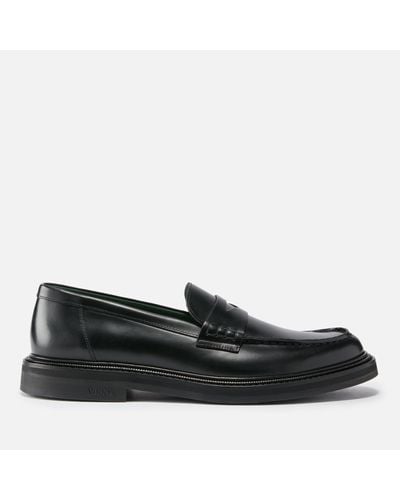 VINNY'S Vinnee Leather Penny Loafers - Black