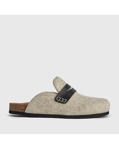 JW Anderson Logo-embroidered Felt Loafers - Natural