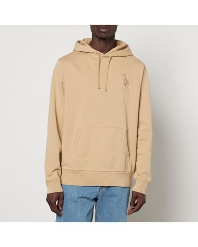 Polo Ralph Lauren Logo Embroidered Cotton Hoodie - Natural
