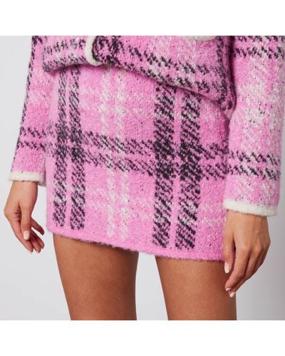 Kitri Susan Boucle Knit Mini Skirt - Pink