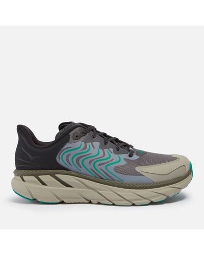 Hoka One One Clifton Ls Pebbled Leather Water-Resistant Trainers - Blue