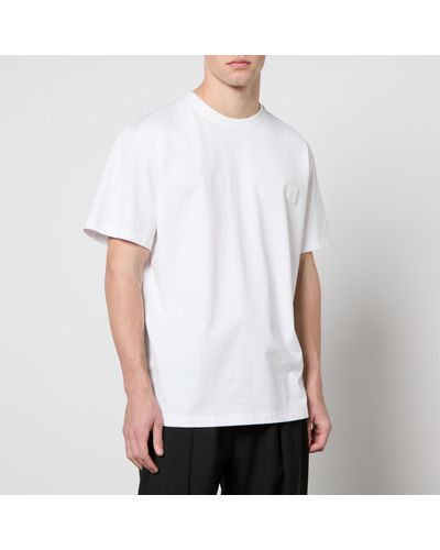 WOOYOUNGMI Tonal Back Logo Cotton-Jersey T-Shirt - White