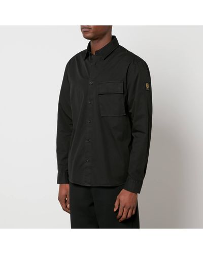 Belstaff Scale Garment-Dyed Cotton-Twill Shirt - Black