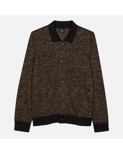PS by Paul Smith Jacquard-Knit Cardigan - Brown