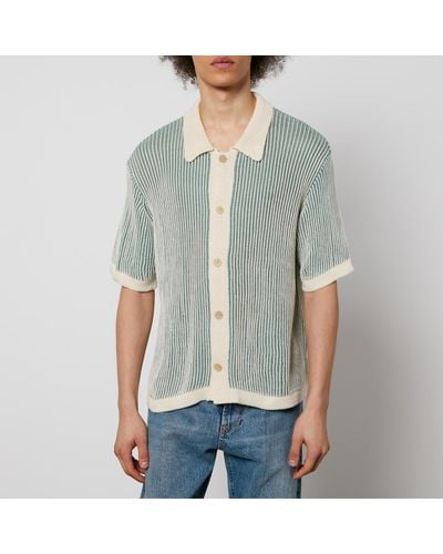 Corridor NYC Plated Open-Knit Cotton Shirt - Green