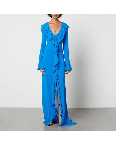 De La Vali Tangerine Georgette Maxi Dress - Blue