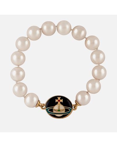 Vivienne Westwood Loelia Gold-tone And Large Faux-pearl Bracelet - Metallic