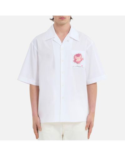 Marni Floral-Print Cotton-Poplin Shirt - White
