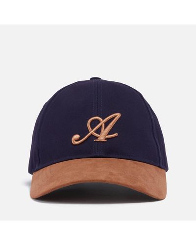 Axel Arigato Cotton And Faux Suede Baseball Cap - Blue