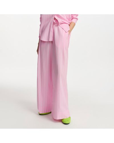 Essentiel Antwerp Febbles Wide-Leg Cotton Track Trousers - Pink