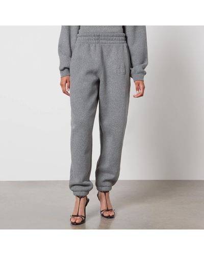 Alexander Wang Essential Glittered Cotton-blend Sweatpants - Gray