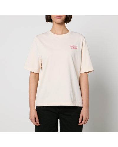 Maison Kitsuné Comfort Embroidered Cotton-Jersey T-Shirt - White