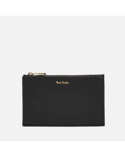 PS by Paul Smith Ps By Paul Smith Signature Stripe Detail Leather Zip Pouch - Multicolour