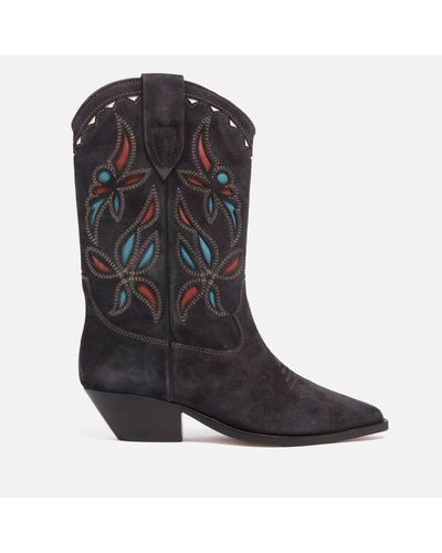 Isabel Marant Duerto Suede Western Boots - Brown