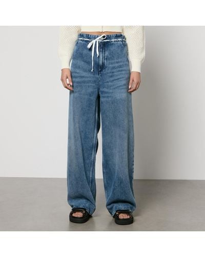 Isabel Marant Jordy Whiskered Denim Wide-Leg Jeans - Blue