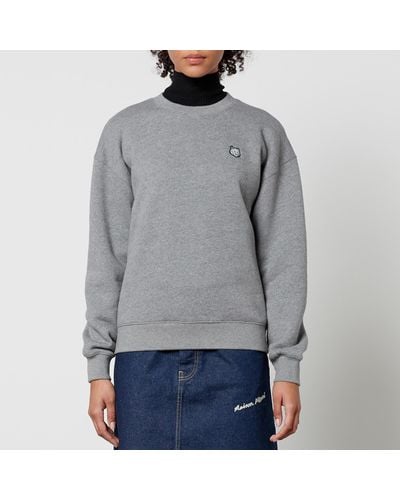 Maison Kitsuné Fox Head Cotton-Jersey Sweatshirt - Gray