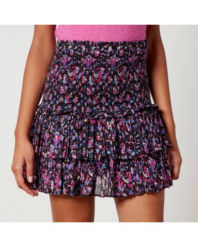 Isabel Marant Naomi Printed Cotton-Gauze Mini Skirt - Purple