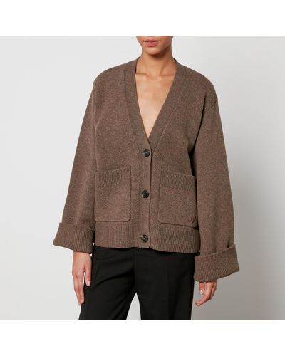 Axel Arigato Memory Relaxed Wool Cardigan - Brown
