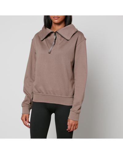 Reebok X Victoria Beckham Cowl Neck Cotton-blend Sweater - Gray