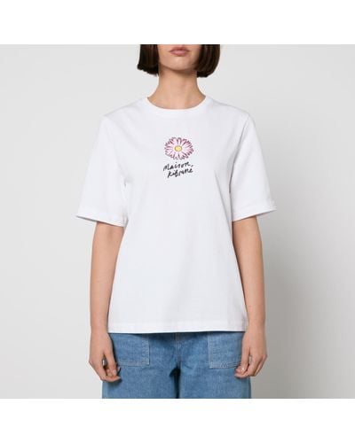 Maison Kitsuné Floating Flower Comfort Cotton Jersey T-Shirt - White