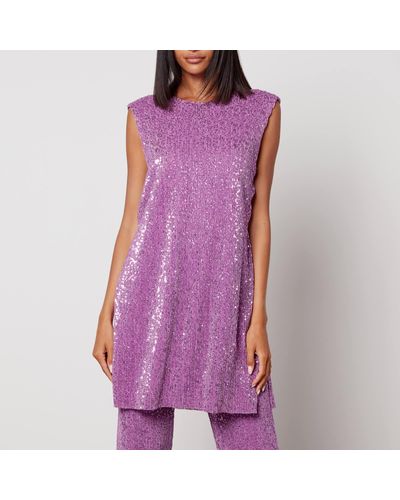 Stine Goya Isha Sequined Jersey Mini Dress - Purple