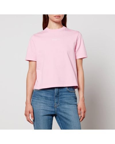 Maison Kitsuné Paris Logo Cotton T-Shirt - Pink