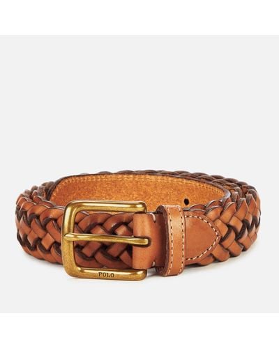 Polo Ralph Lauren Westend Braid Leather Belt - Brown