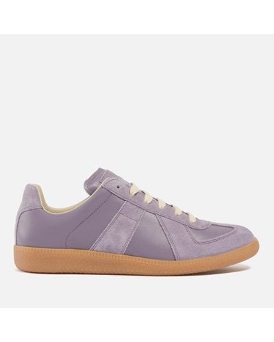 Maison Margiela Suede And Leather Replica Trainers - Purple
