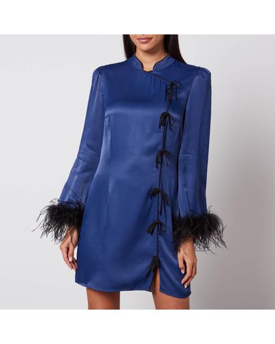 Kitri Naomi Satin Mini Dress - Blue
