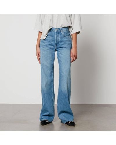 Anine Bing Hugh Denim Wide-Leg Jeans - Blue