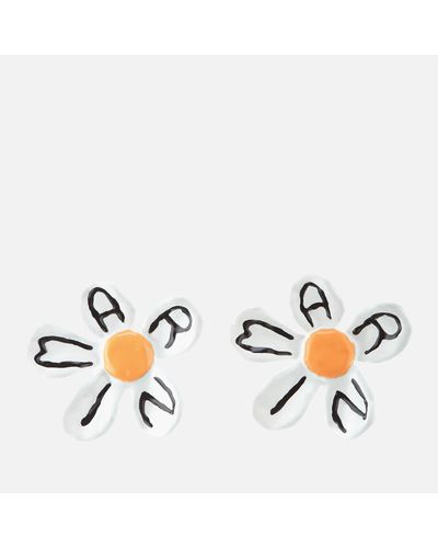 Marni Flower Earrings - Metallic