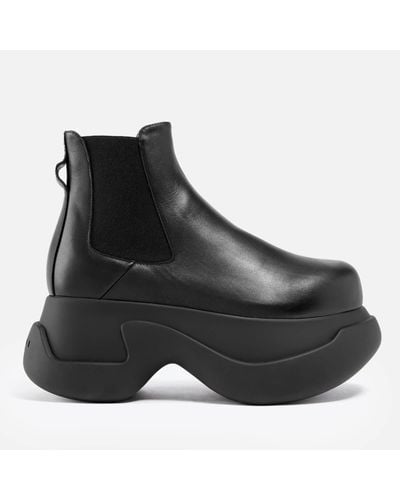 Marni Chunky Leather Chelsea Boots - Black