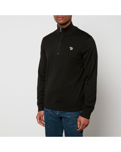 PS by Paul Smith Logo-Embroidered Cotton-Blend Sweatshirt - Black