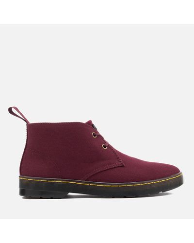 Dr. Martens Mayport Overdyed Twill Canvas Lace Low Boots - Purple