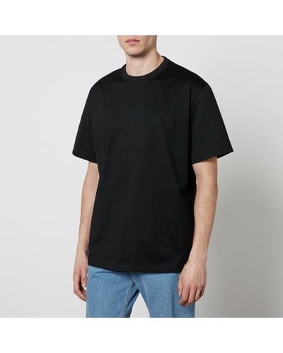 WOOYOUNGMI Chrome Embossed Logo Cotton-Jersey T-Shirt - Black