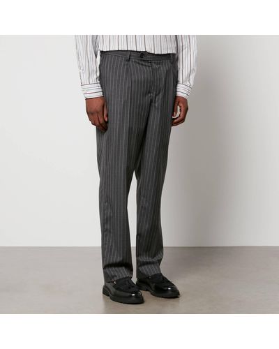 mfpen Formal Pinstriped Wool Pants - Black