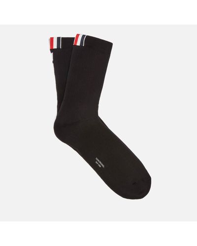 Thom Browne Athletic Cotton-blend Terry Socks - Black