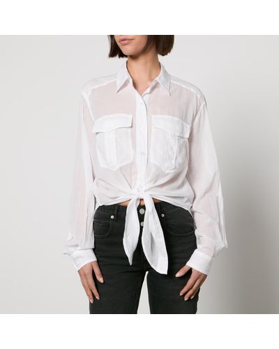 Isabel Marant Nath Cotton-Gauze Wrap Shirt - White