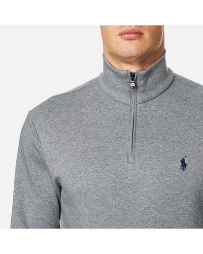 grey polo zip up