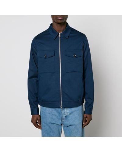 PS by Paul Smith Smart Blouson Cotton-Blend Jacket - Blue