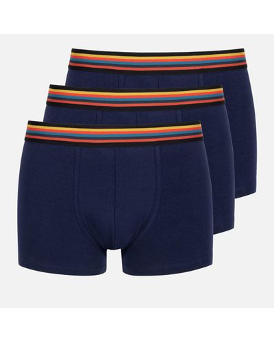 PS by Paul Smith Three-pack Cotton-blend Trunk Boxer Shorts - Blue