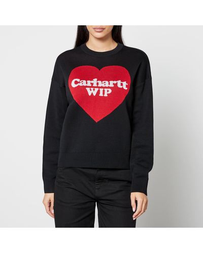 Carhartt Heart Logo-jacquard Cotton Sweatshirt - Red