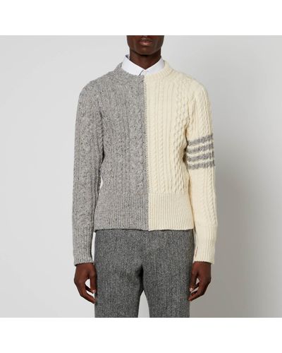 Thom Browne Donegal Wool And Mohair-blend Jumper - Grey