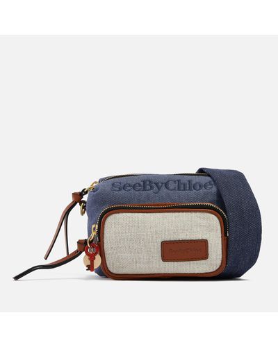 See By Chloé Tilly Denim And Linen Camera Bag - Blue