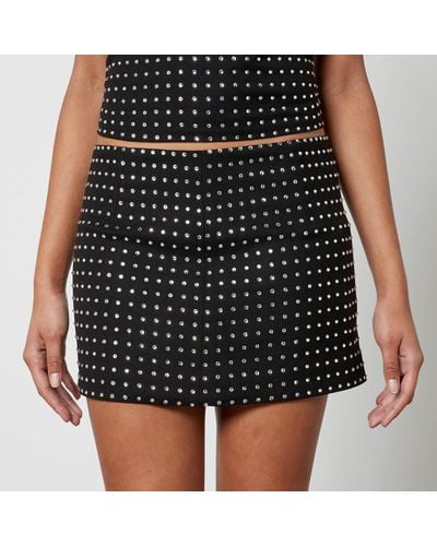 De La Vali Isidora Diamante-Embellished Twill Mini Skirt - Black